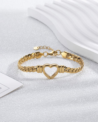 Fashion Simple Hollow Heart Titanium Steel Bracelet