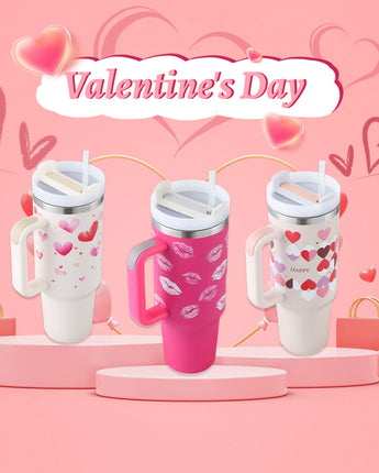 Valentines Day Gift Thermal Mug 40oz Straw