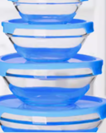 Set of 5 Glass Bowls w/ Lids