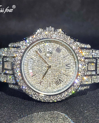 Men's Calendar Quartz  Diamond Watch