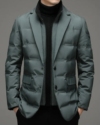 Men's Winter Fake Two-piece Warm Blazer