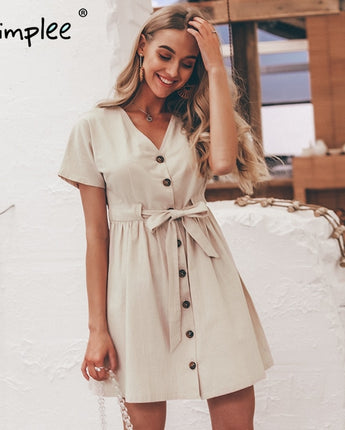 Short V-neck Summer Dresses