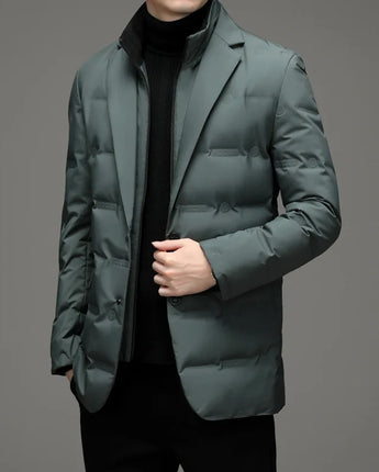 Men's Winter Fake Two-piece Warm Blazer