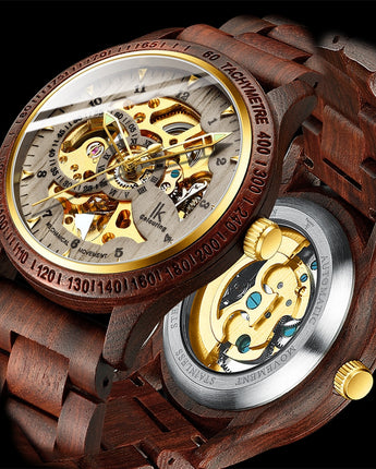 Classic Wooden Men's Mechanical Watch