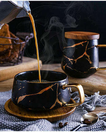 Coffee Mugs Marble Gold Inlay