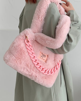 Fluffy Faux Fur Soft Shoulder Bags