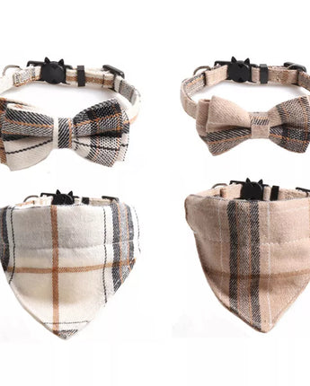 Plaid Pets Cat Collar Accessories Adjustable bow