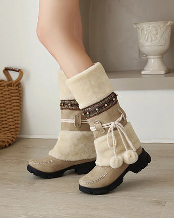 Vintage Women's Snow Boots Ethnic Style