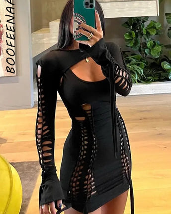 BOOFEENAA Cut Out Bandage Bodycon Dresses