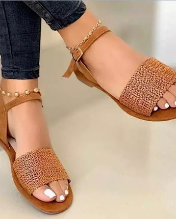 Summer Women's Sandals Weaved Ankle Strap Ladies