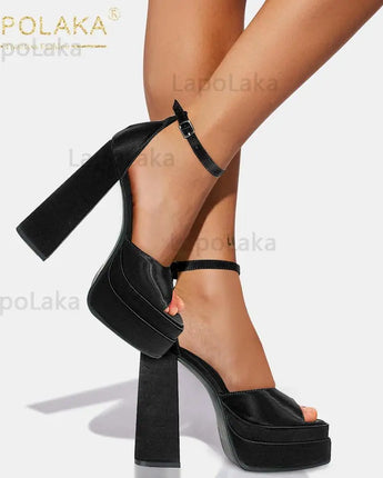 Luxury Silk Women Shoes High Heels Pumps Platform