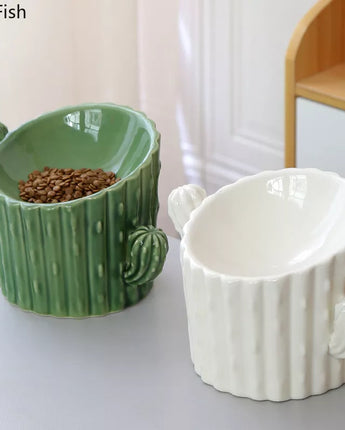 Ceramic Pets Feed Bowl Water Dispenser