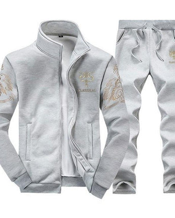 Men's Zipper Sweat Suit Set