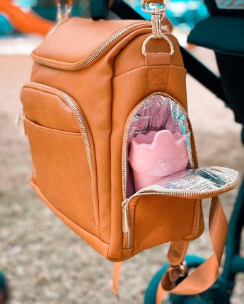 Chloe - Caramel baby backpack