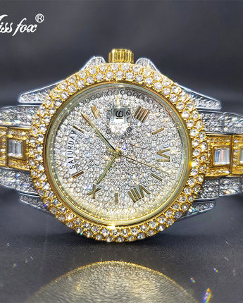 Men's Calendar Quartz  Diamond Watch