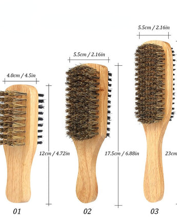 Men Boar Bristle Wooden Hair Brush