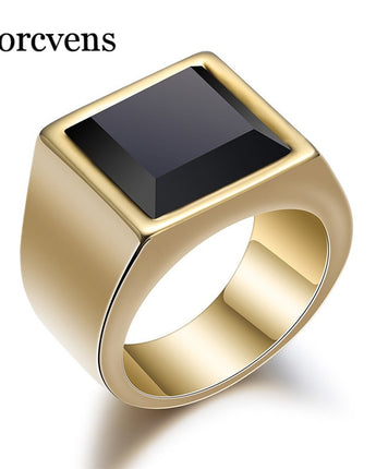 ZORCVENS Black Stone Rings for Men