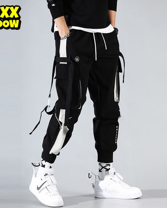 Joggers Men Ribbons Cargo Pants